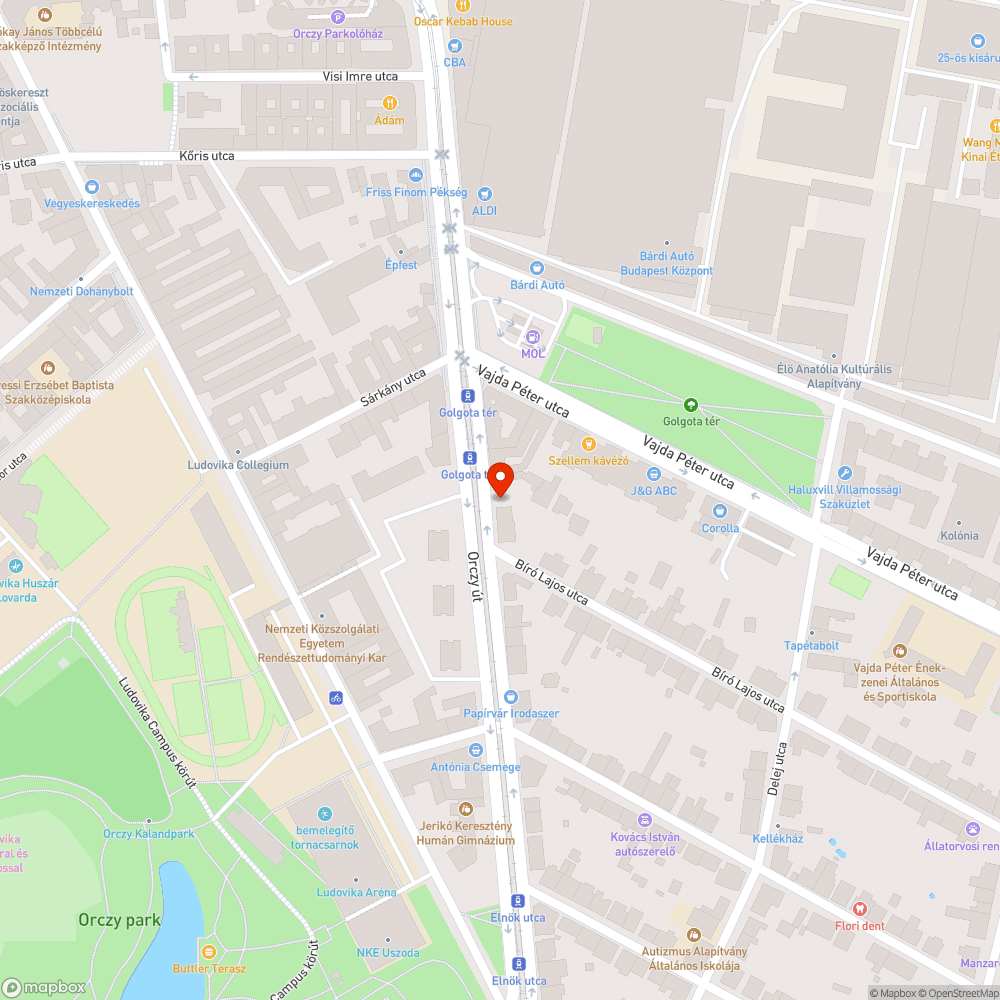 Megdőlt téglafal bejelentés helye