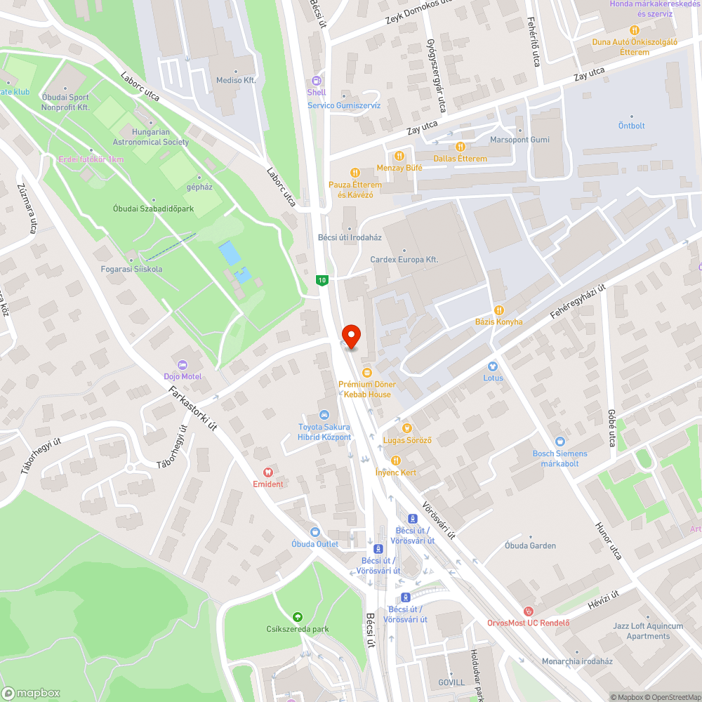 Életveszélyes biciklis közlekedés a Bécsi úton bejelentés helye