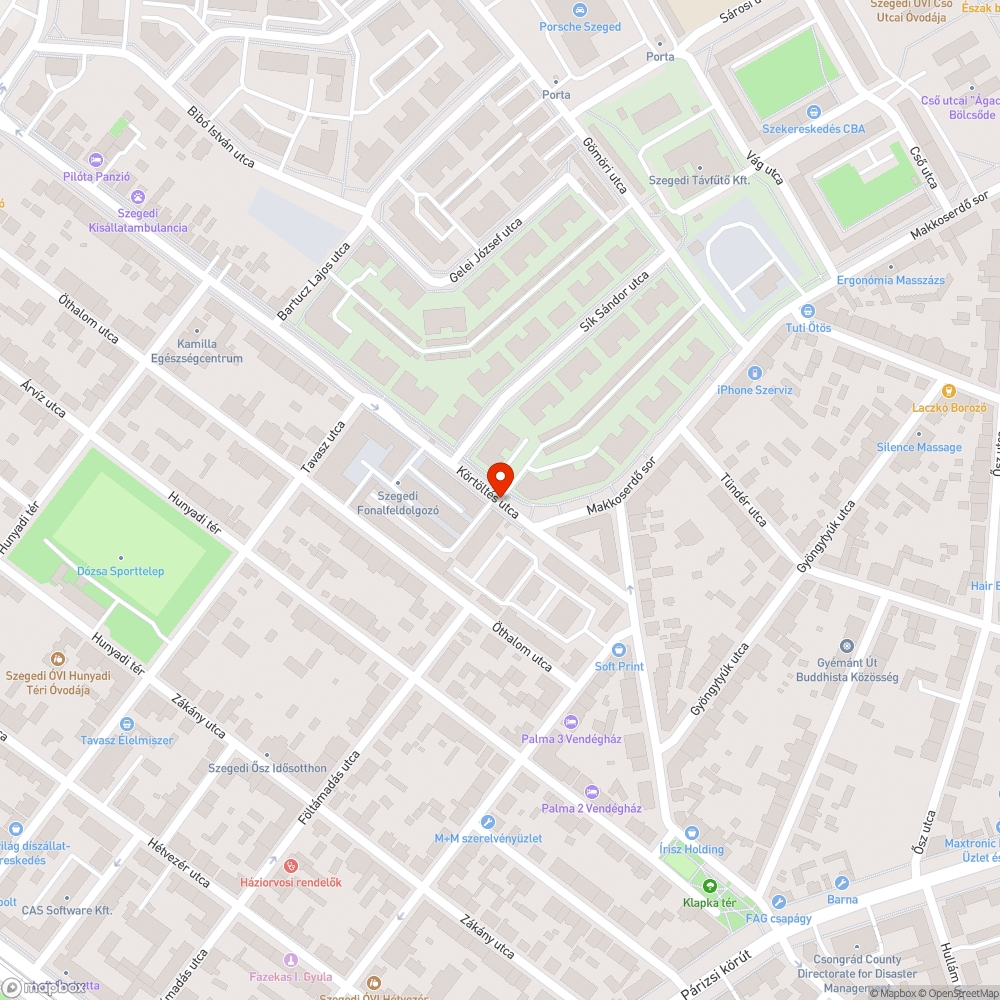 Megdőlt tábla - Körtöltés utca 2. bejelentés helye