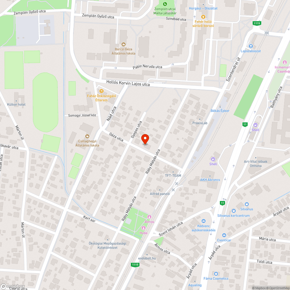 "Névtelen" utca Csillaghegyen bejelentés helye