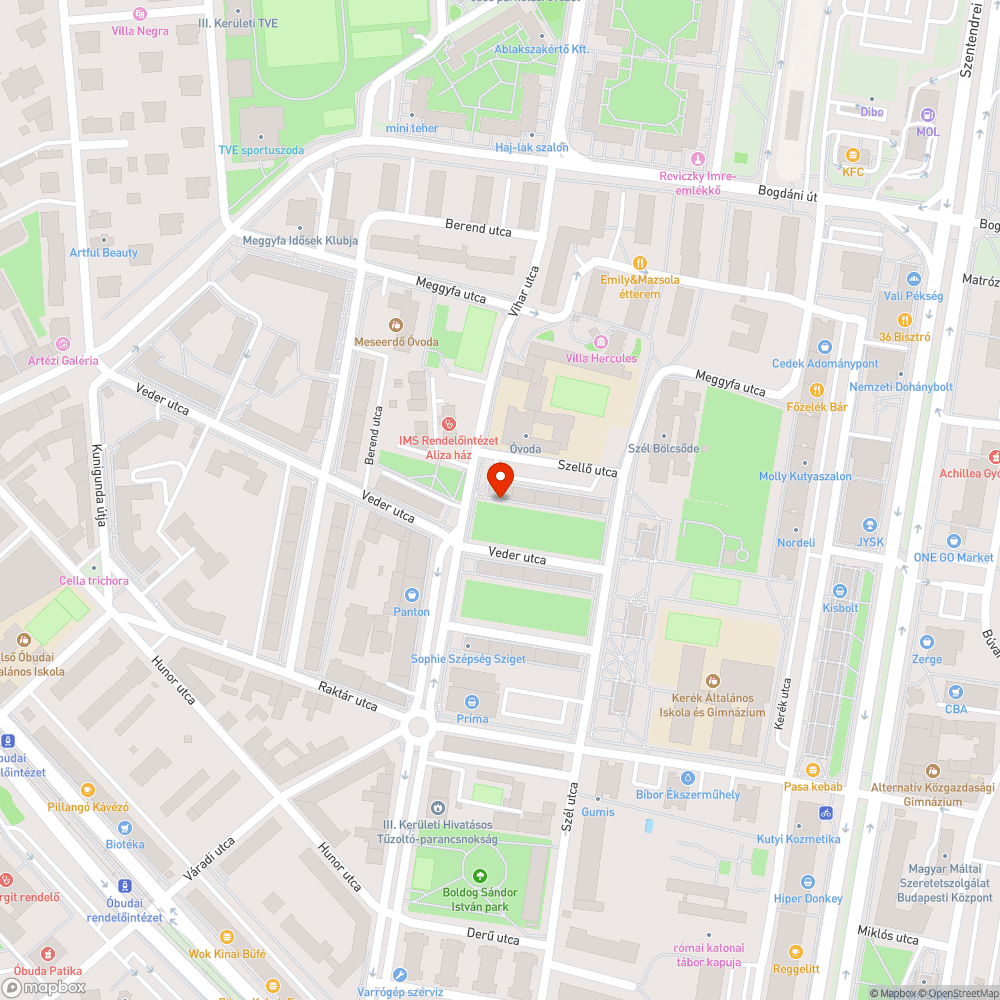 Szellő utca 2 és Szellő utca 10 házak szélén graffitik bejelentés helye