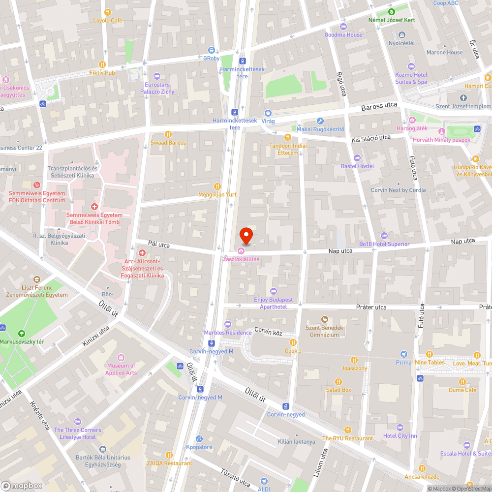 Nap utca biciklis közlekedés és járda bejelentés helye