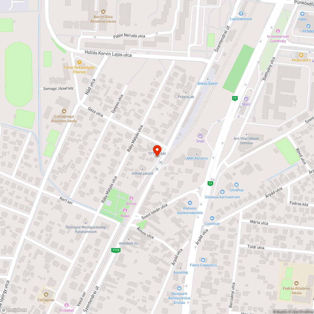 Befejezettlen járda rész bejelentés helye