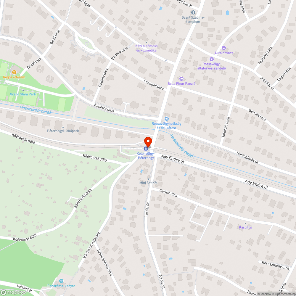 Kelenvölgy-Péterhegy bejelentés helye