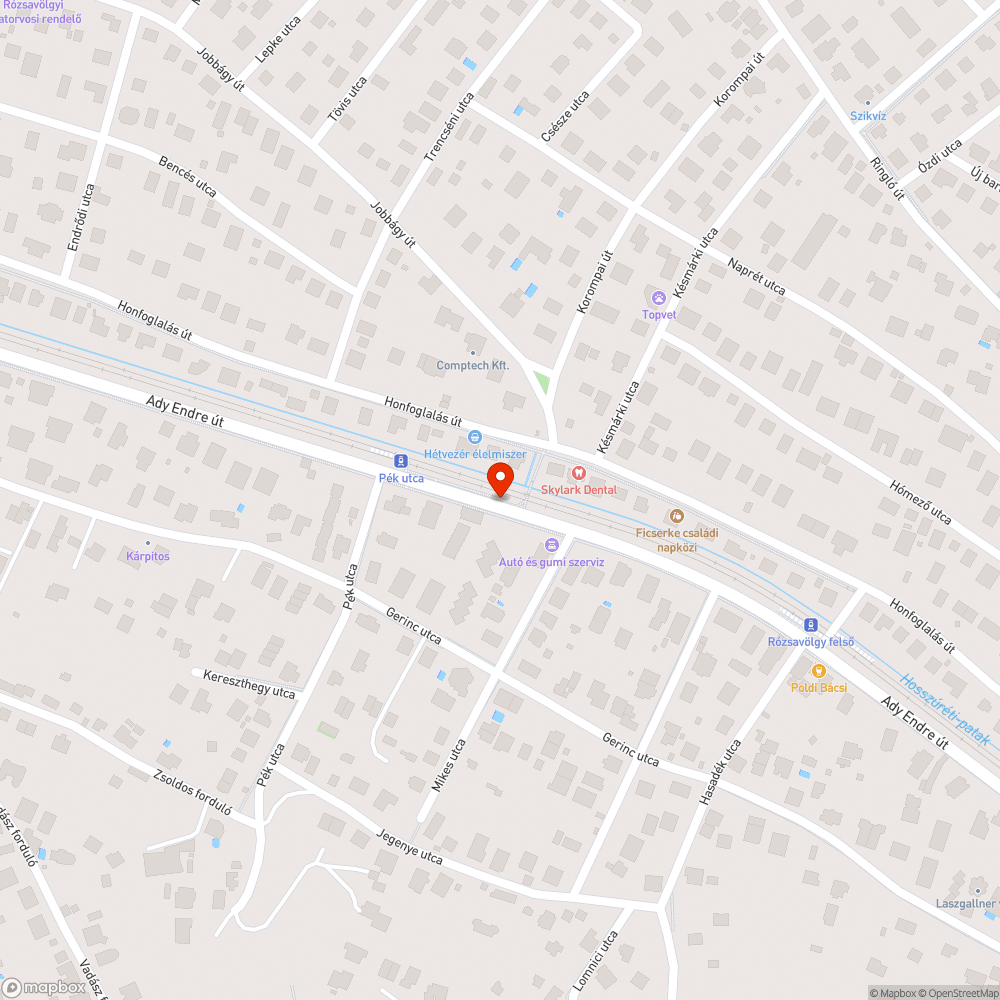 Repedezett járda II. bejelentés helye