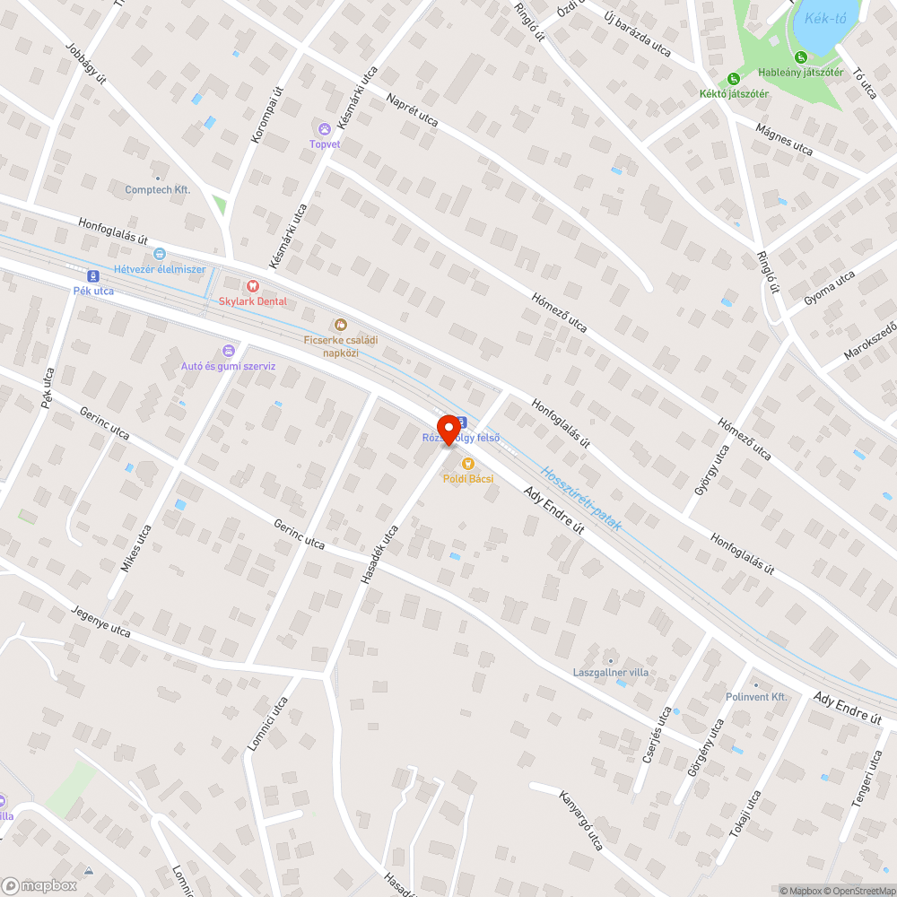 Repedezett járda V. bejelentés helye