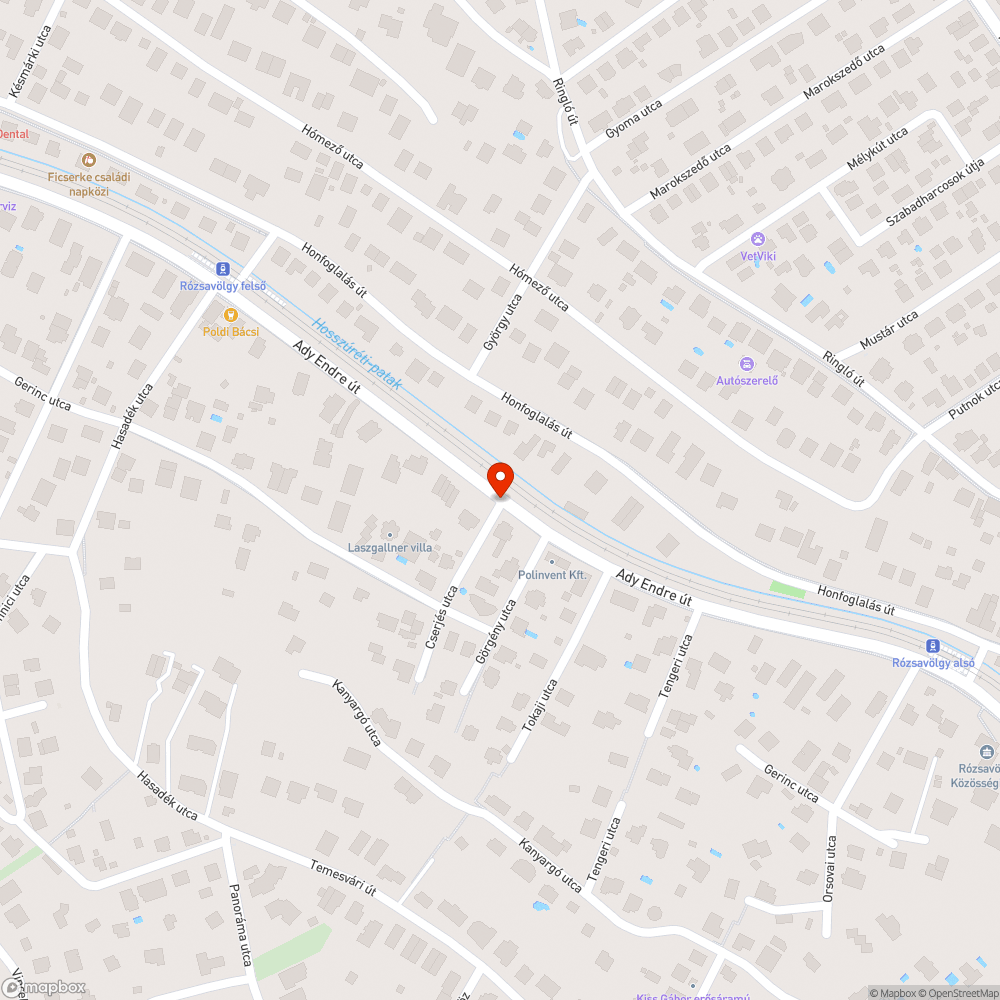 Sérült, eldugult víznyelő bejelentés helye