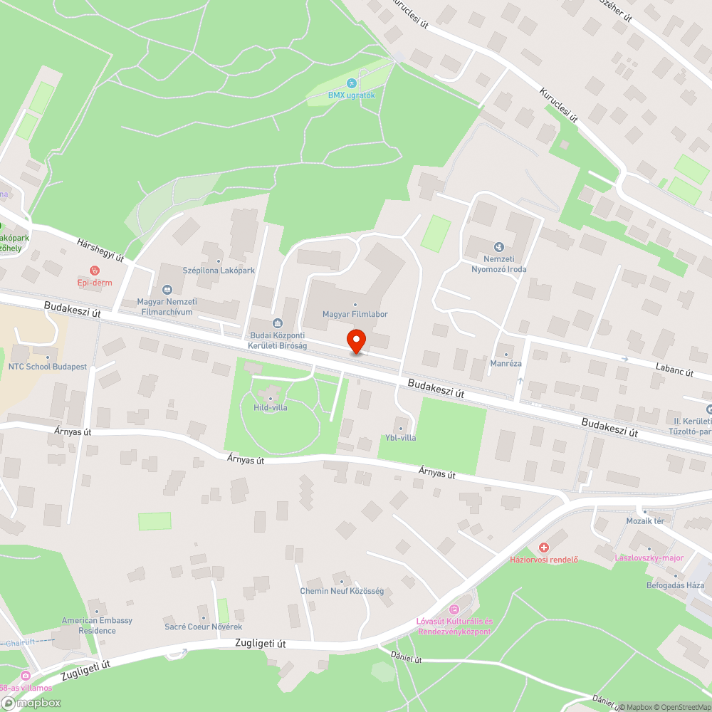 Budakeszi út szakasza bejelentés helye