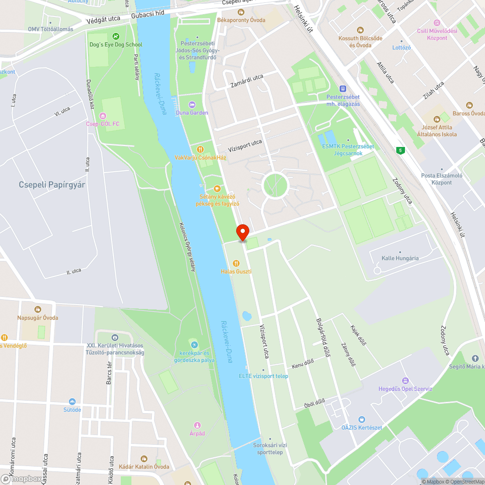 Vízisport utca 30-as zóna és behajtani tilos táblák bejelentés helye