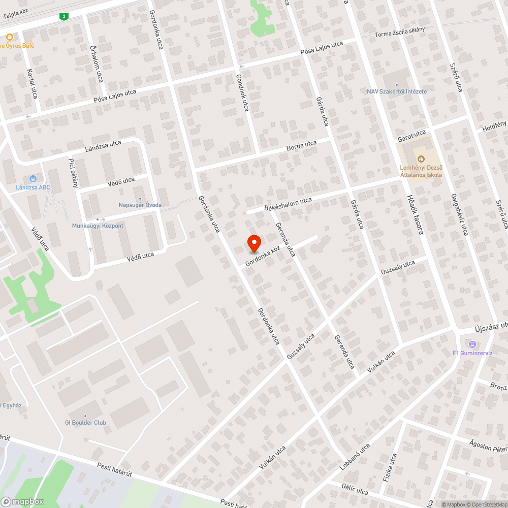 Pislákoló lámpa bejelentés helye