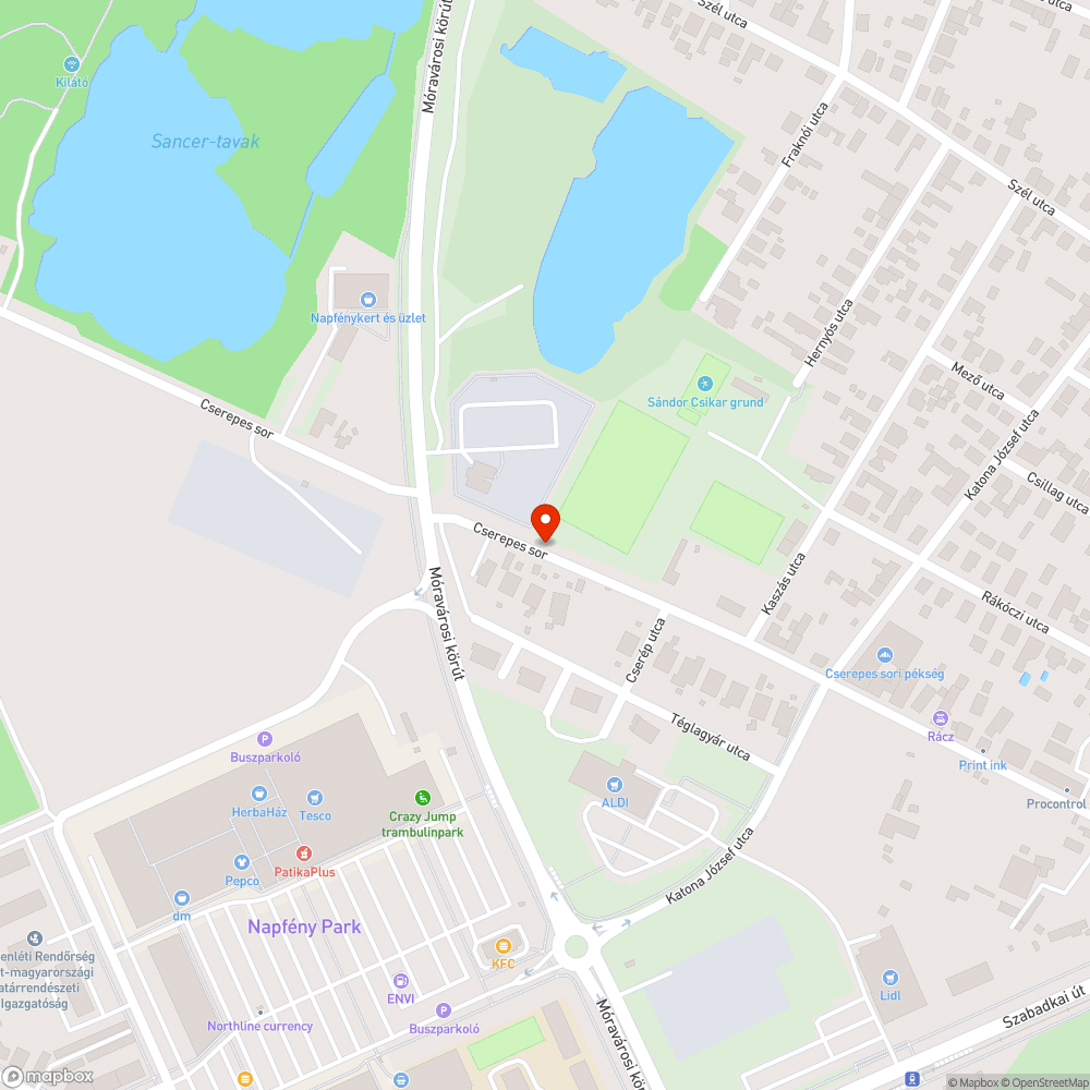 Szemét a cserepes soron bejelentés helye