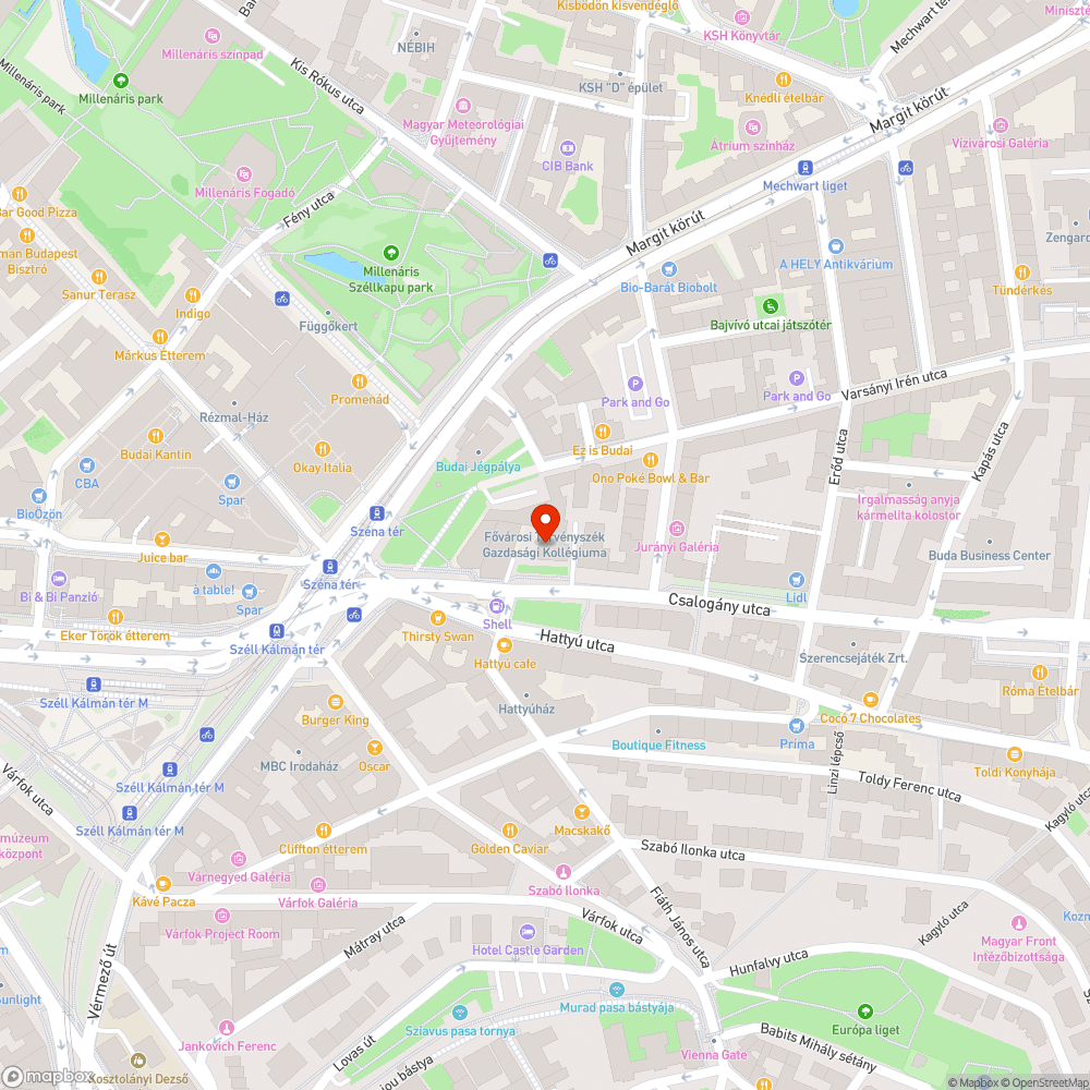 Csalogány utcai kerékpársáv bejelentés helye