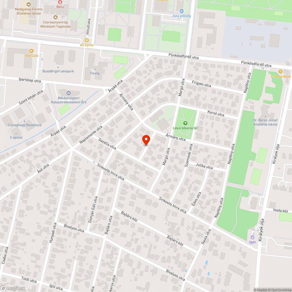 Széttört autó bejelentés helye