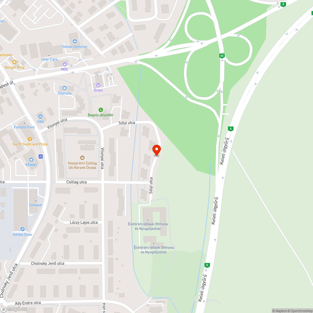 Elhagyott Fiat Tipo a Sólyi utcában bejelentés helye