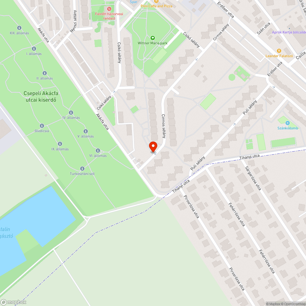 Megsüllyedt járda bejelentés helye