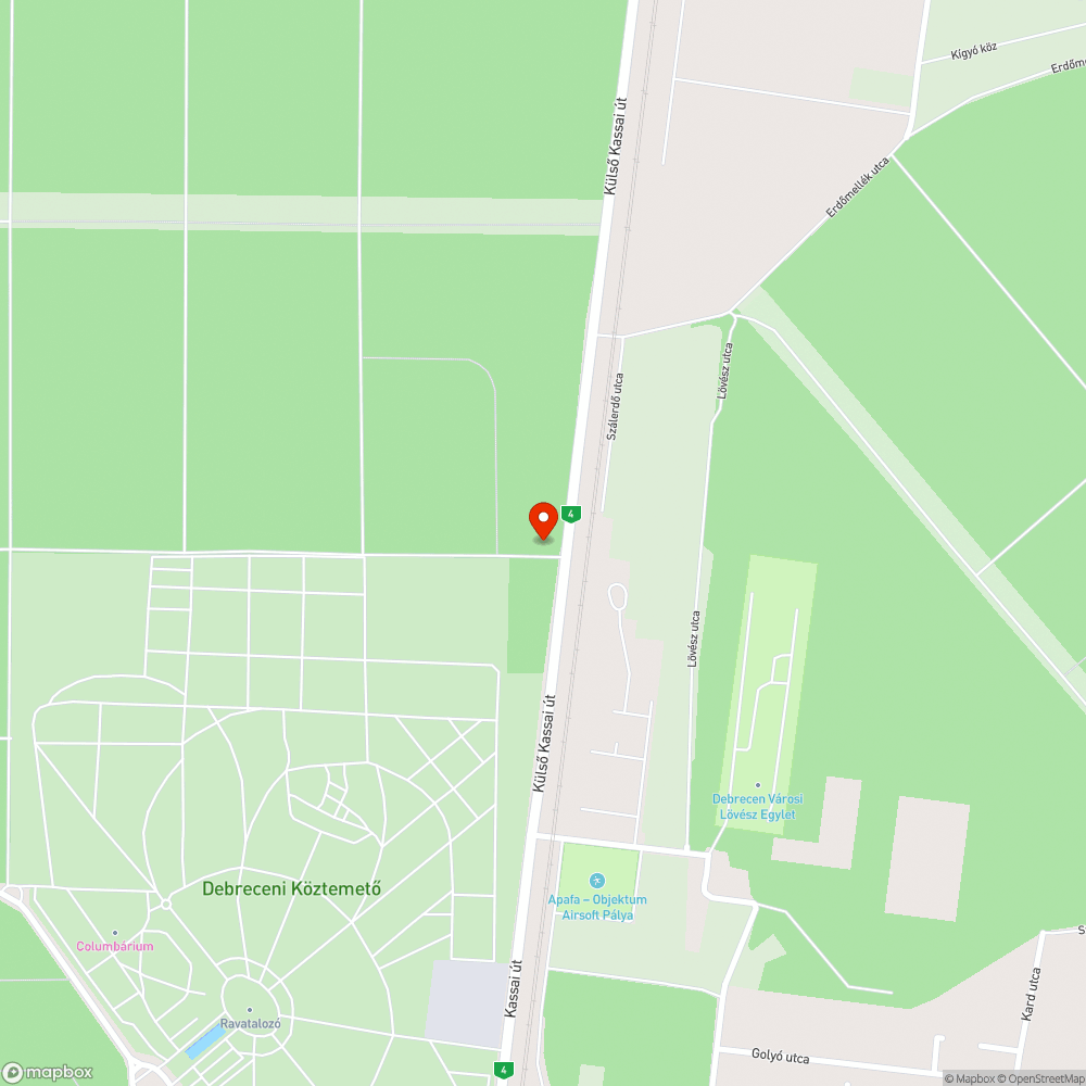 Szemétkupac a Nagyerdőn bejelentés helye