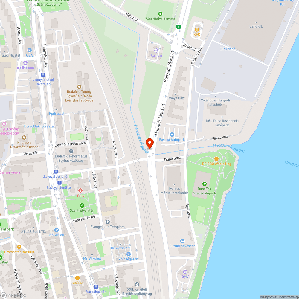 2 rozsdás oszlop a patak felett bejelentés helye