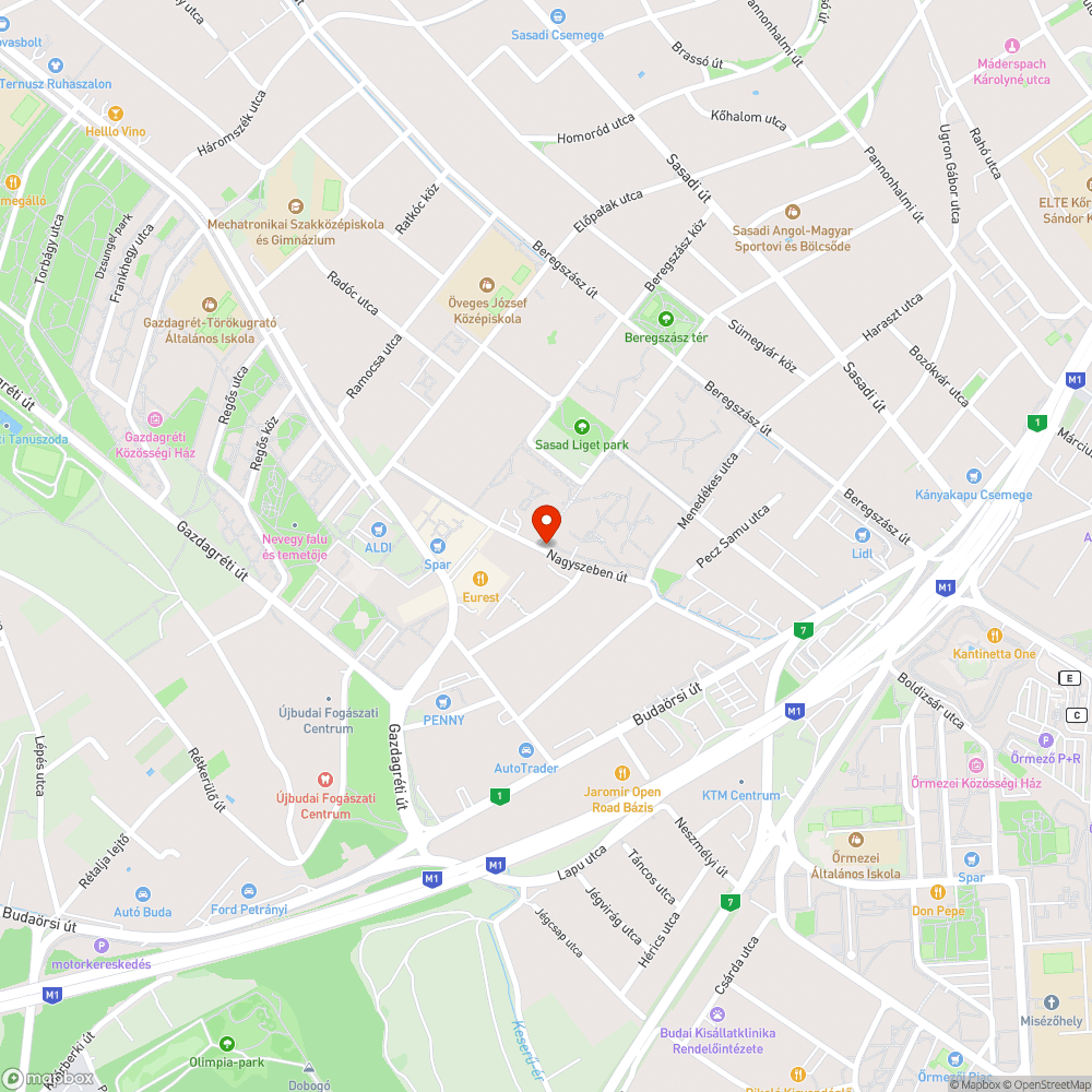 Egy parkolóhely, ami akadály bejelentés helye