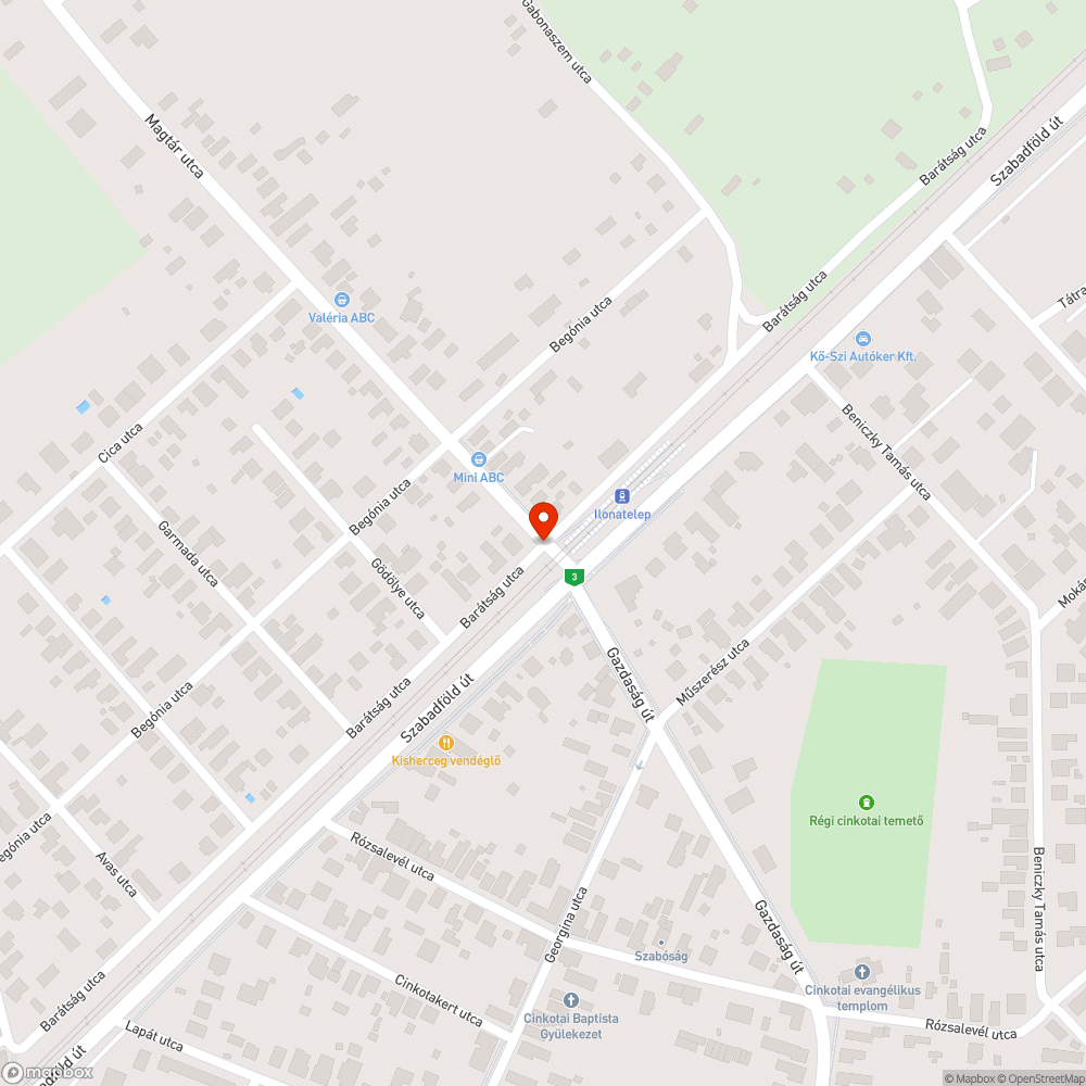 Barátság utca egyirányúsítása bejelentés helye