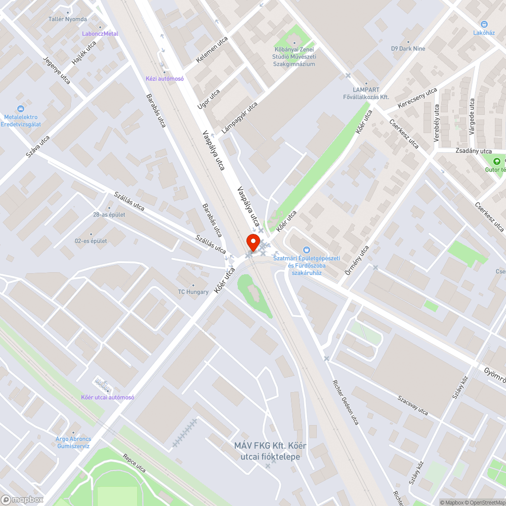 Sorompó miatti dugó bejelentés helye