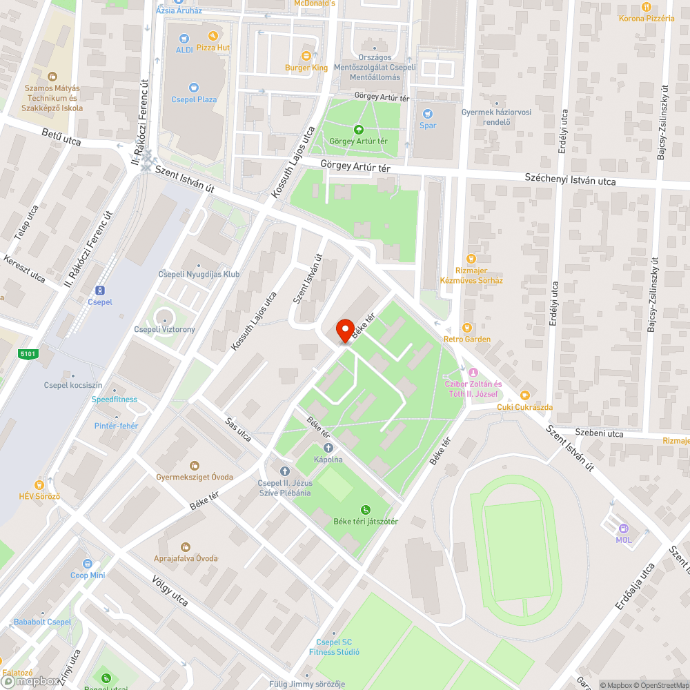 Kátyú az úttesten bejelentés helye