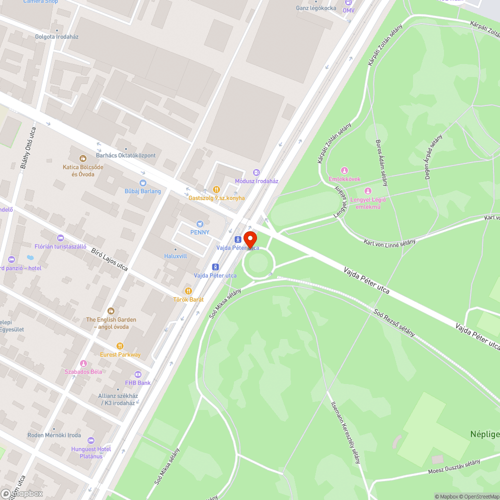 Tragacs a Népliget szélén bejelentés helye