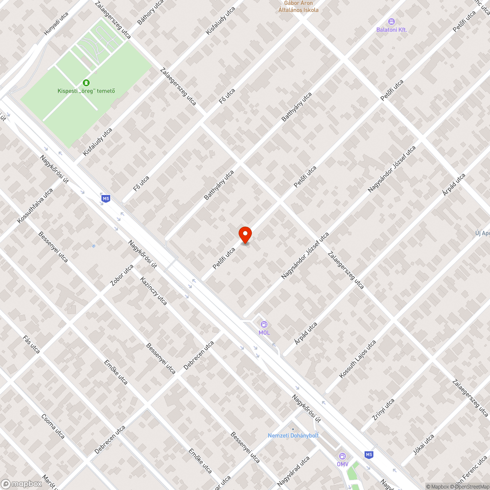 Kátyú bejelentés helye