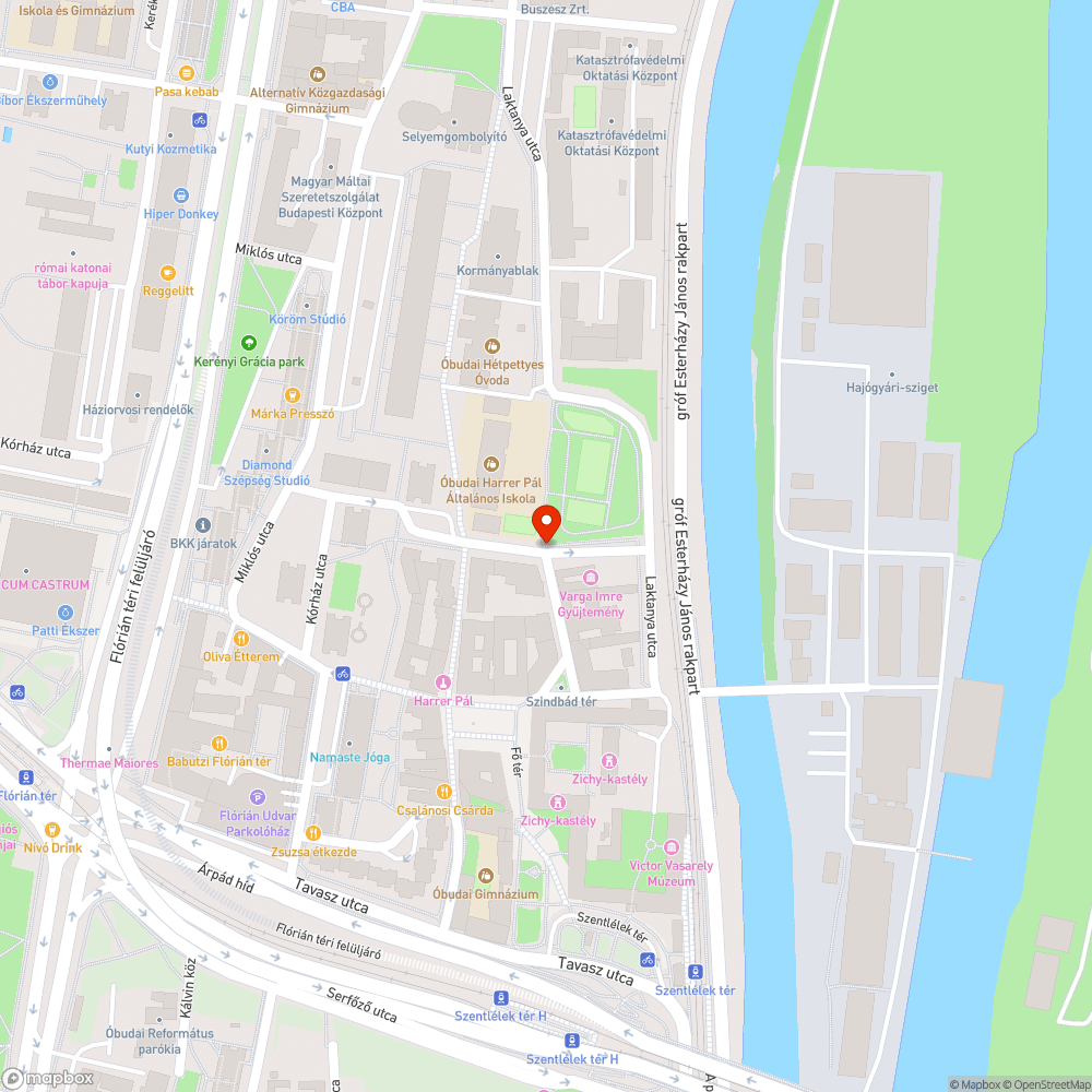 Nem egyértelmű biciklis útvonal Óbuda Főterénél bejelentés helye