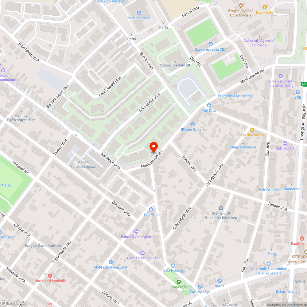 Megsérült járda és kerékpárút-burkolat bejelentés helye