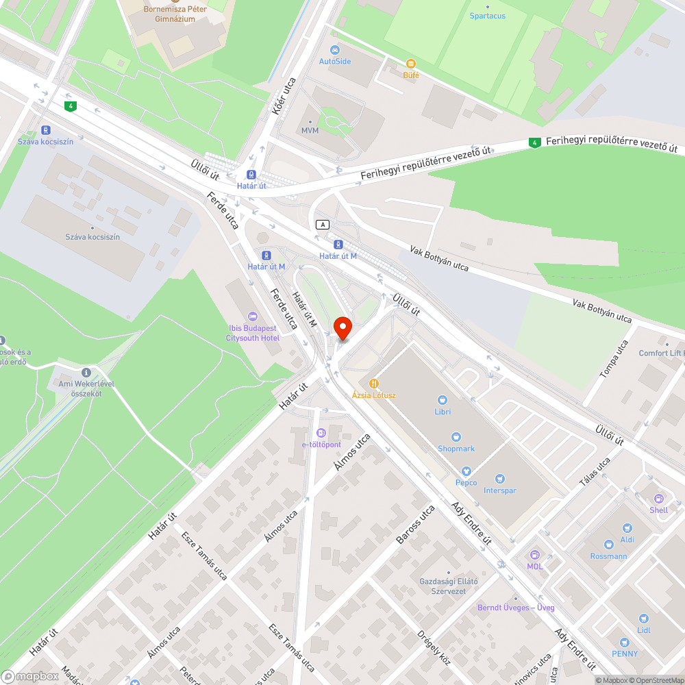 Kátyú javításra vár bejelentés helye