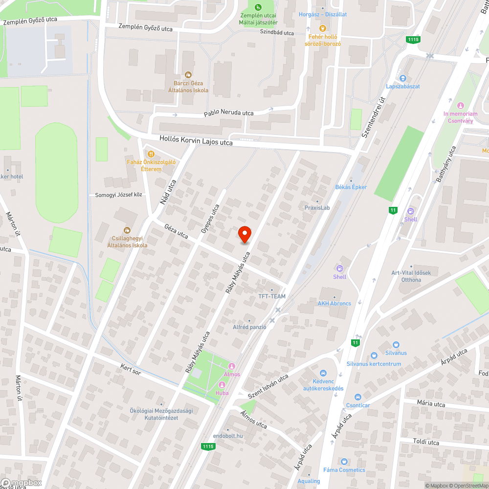 Leszakadt faág bejelentés helye