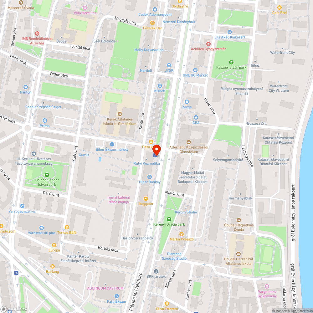 Raktár utca - Szentendrei út kereszteződés bejelentés helye