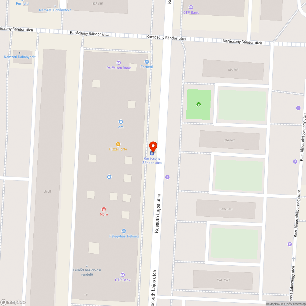 Megsüllyedt csatornarács bejelentés helye