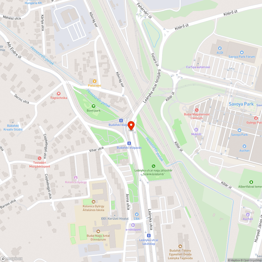 Leányka felüljáró csatorna bejelentés helye