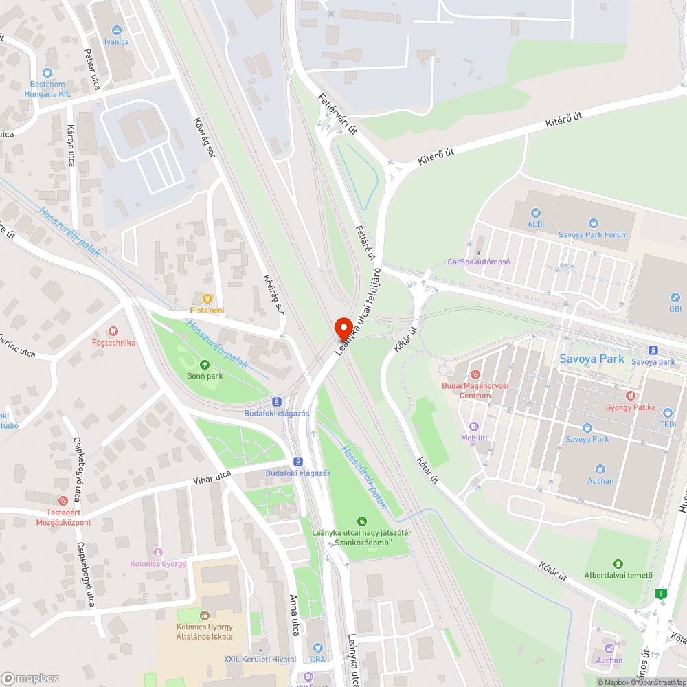 Leányka felüljáró hibás törmelékes bejelentés helye