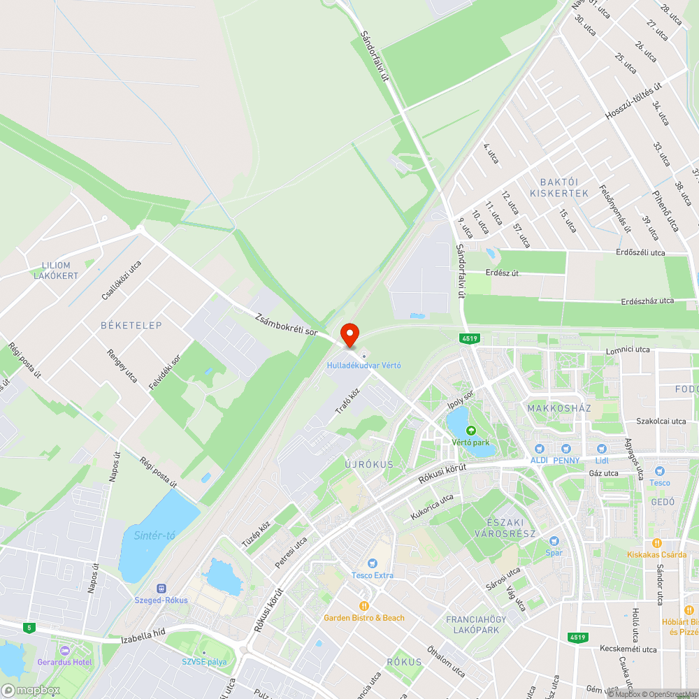 Vértói út - Zsámbókréti sor hiányzó kerékpár út, járda hiányzik bejelentés helye