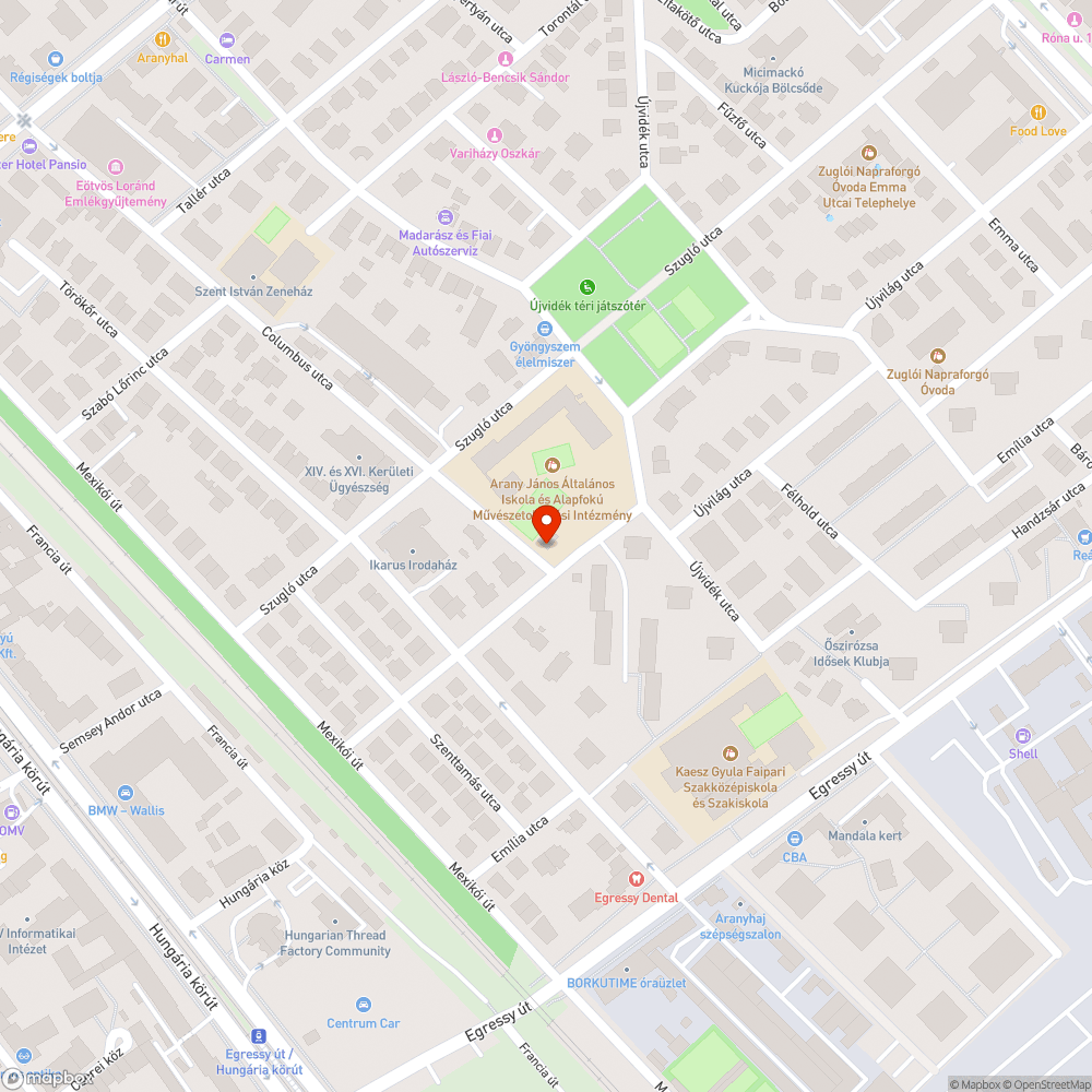 Vibráló lámpa bejelentés helye