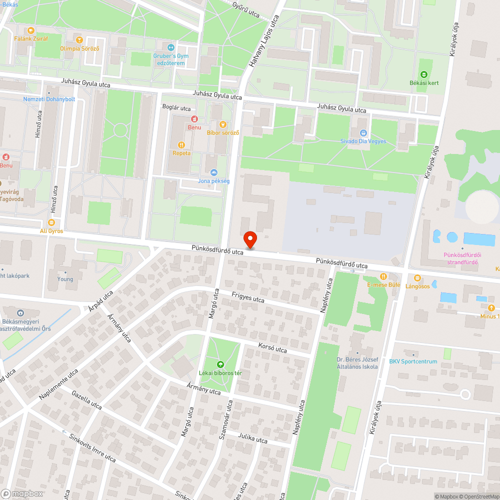 Széttört autó bejelentés helye