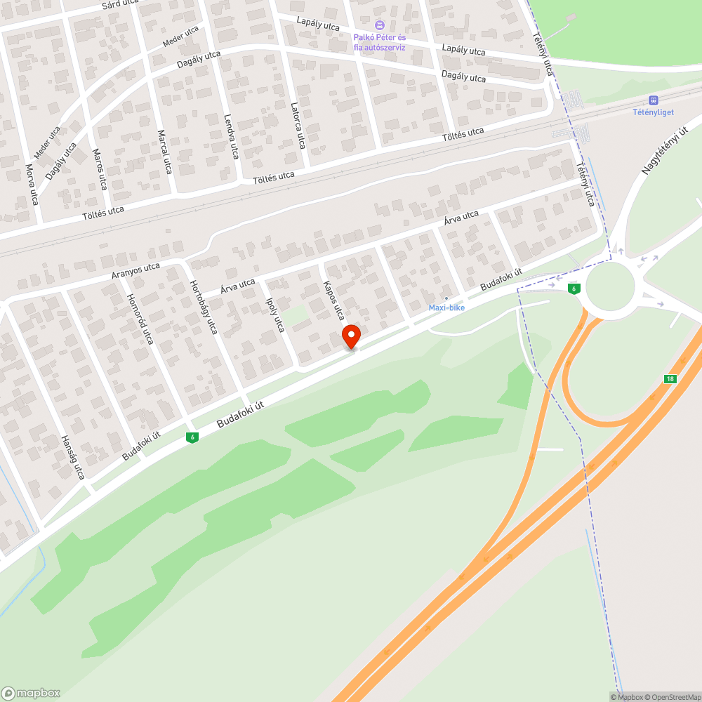 Hulladékkal javított kátyú bejelentés helye