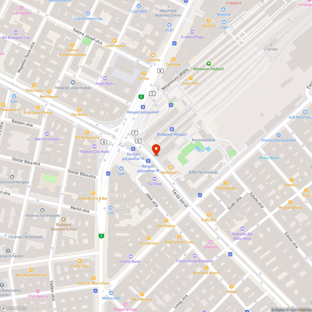 Felgyújtott kuka bejelentés helye