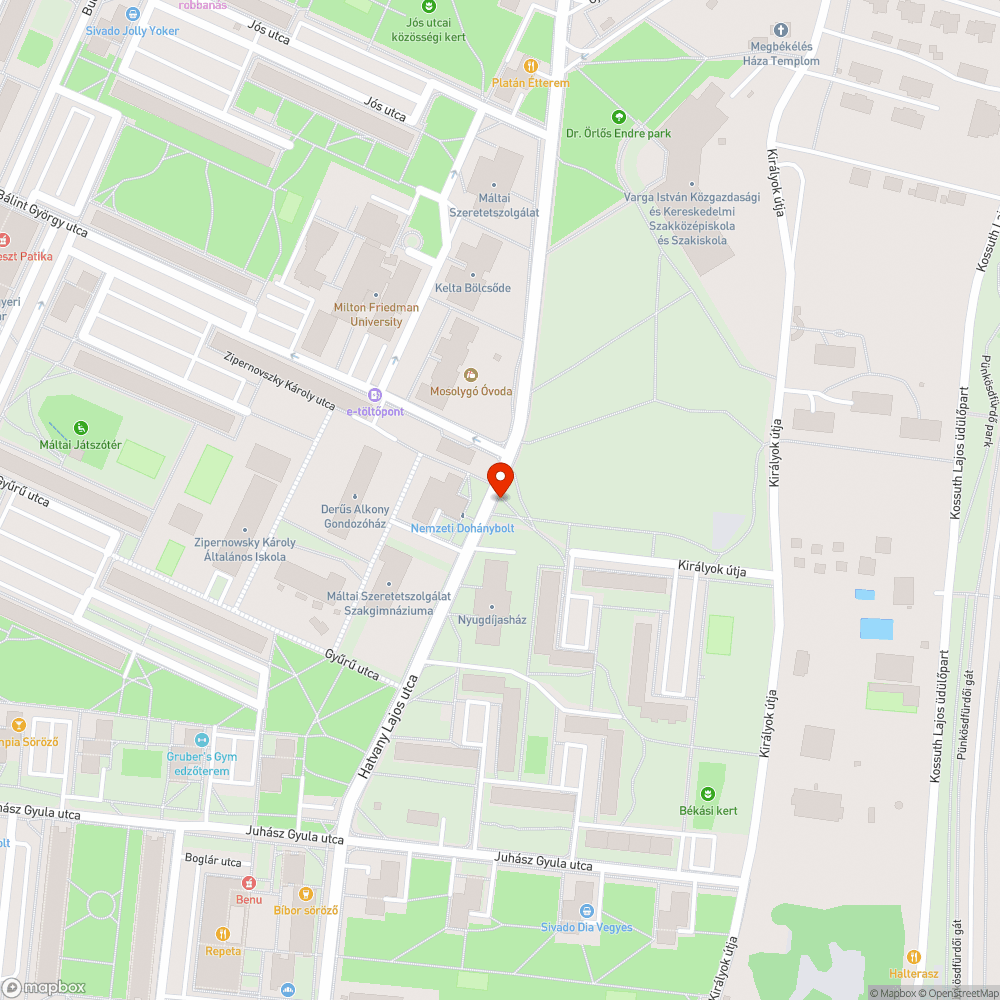 Leszakadt faág bejelentés helye