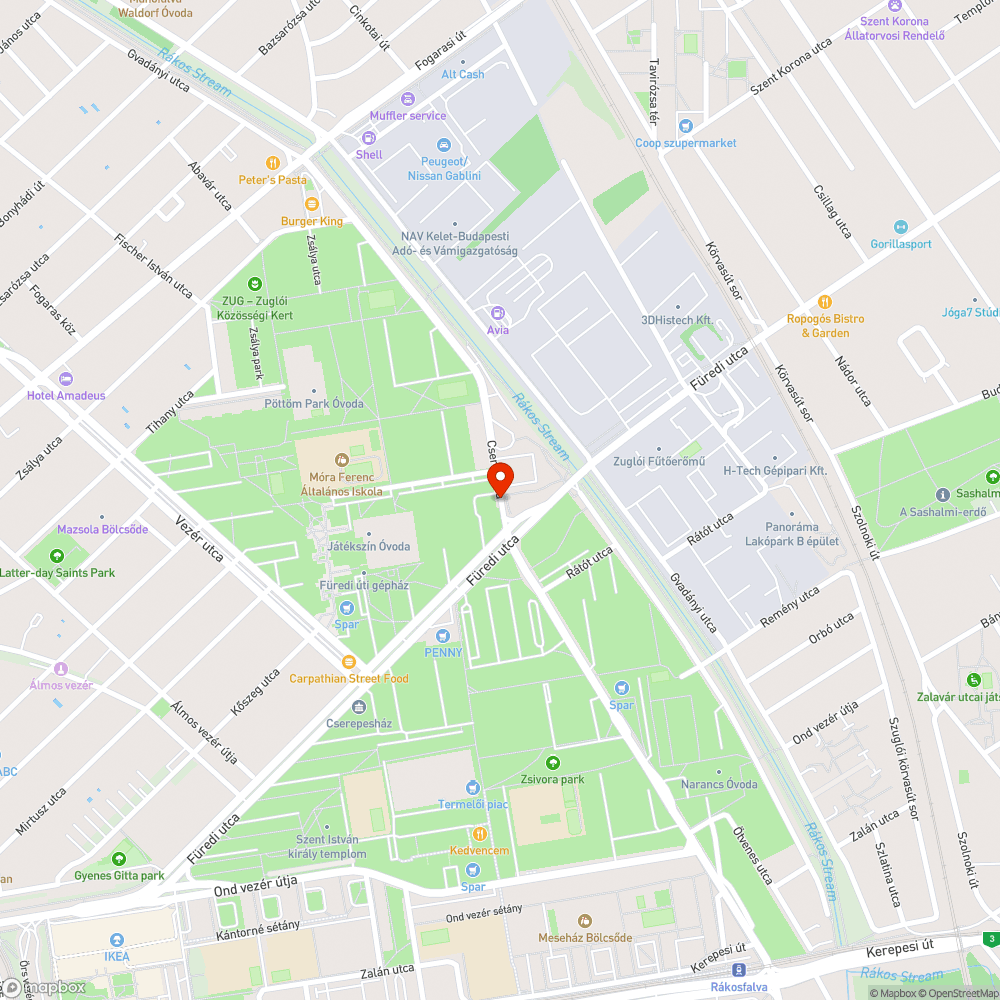 Kiégett lámpa bejelentés helye