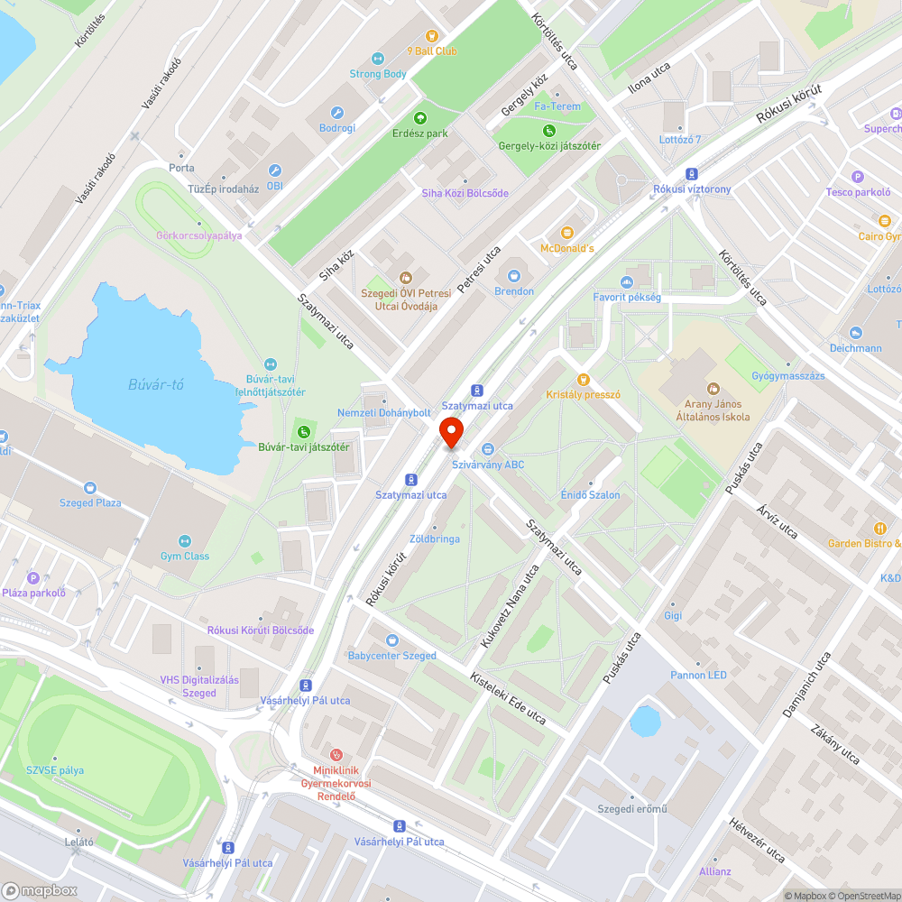 Törött tájékoztató tábla - Rókusi krt. és Szatymazi utca sarka bejelentés helye