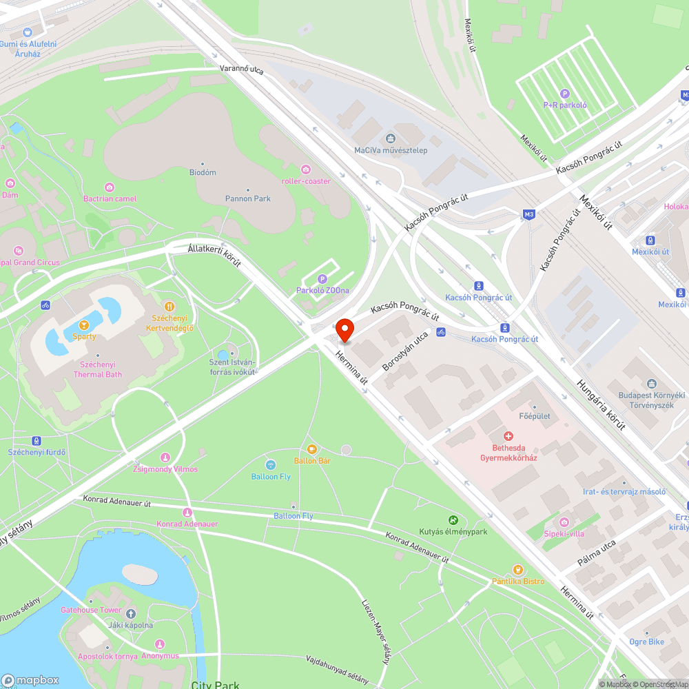 Parkoló bejelentés helye