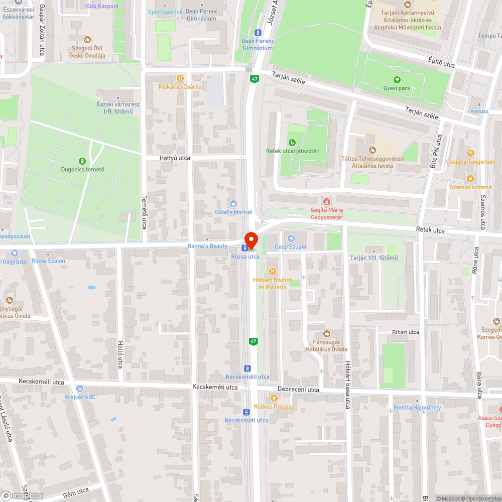 Elkopott buszmegállót jelölő felfestés - József A. sgt. és Rózsa utca sarka bejelentés helye