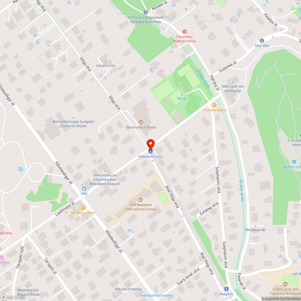 Hiányzó rokkant kiegészítő tábla a Vadaskerti utcában bejelentés helye