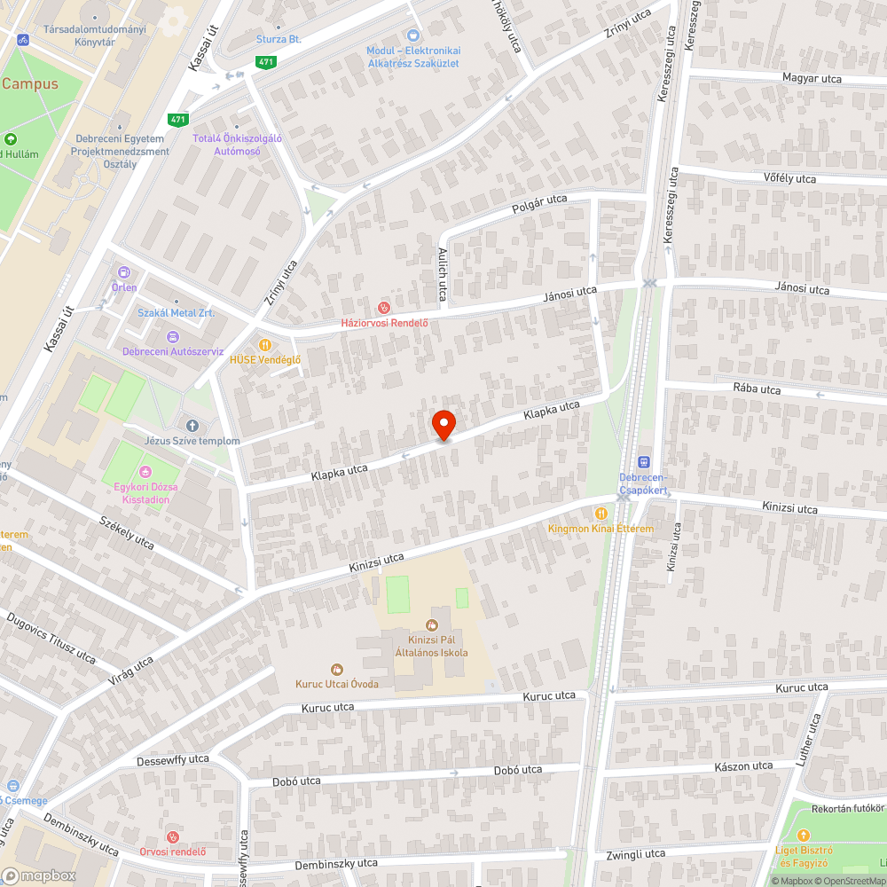 Forgalmas egyirányú utca bejelentés helye