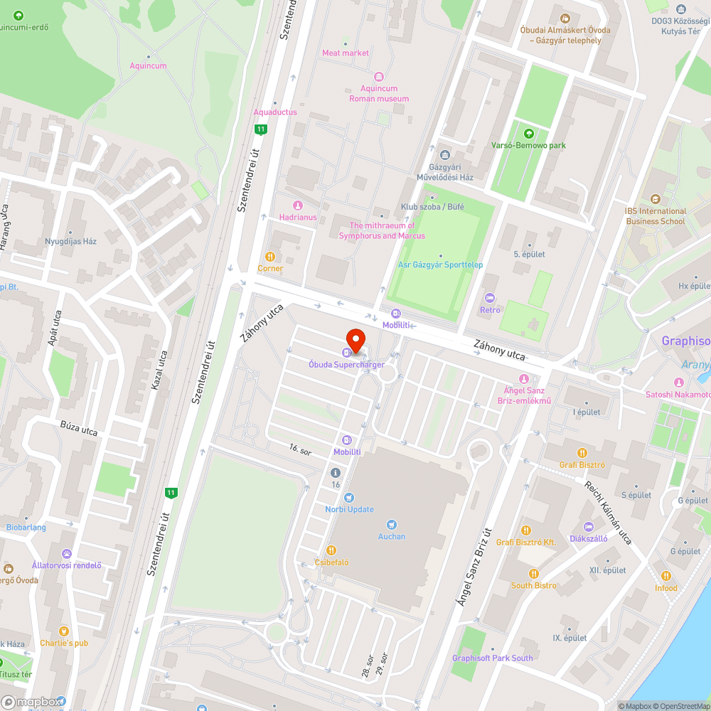 Auchan parkoló útburkolati jeleinek tisztázása bejelentés helye