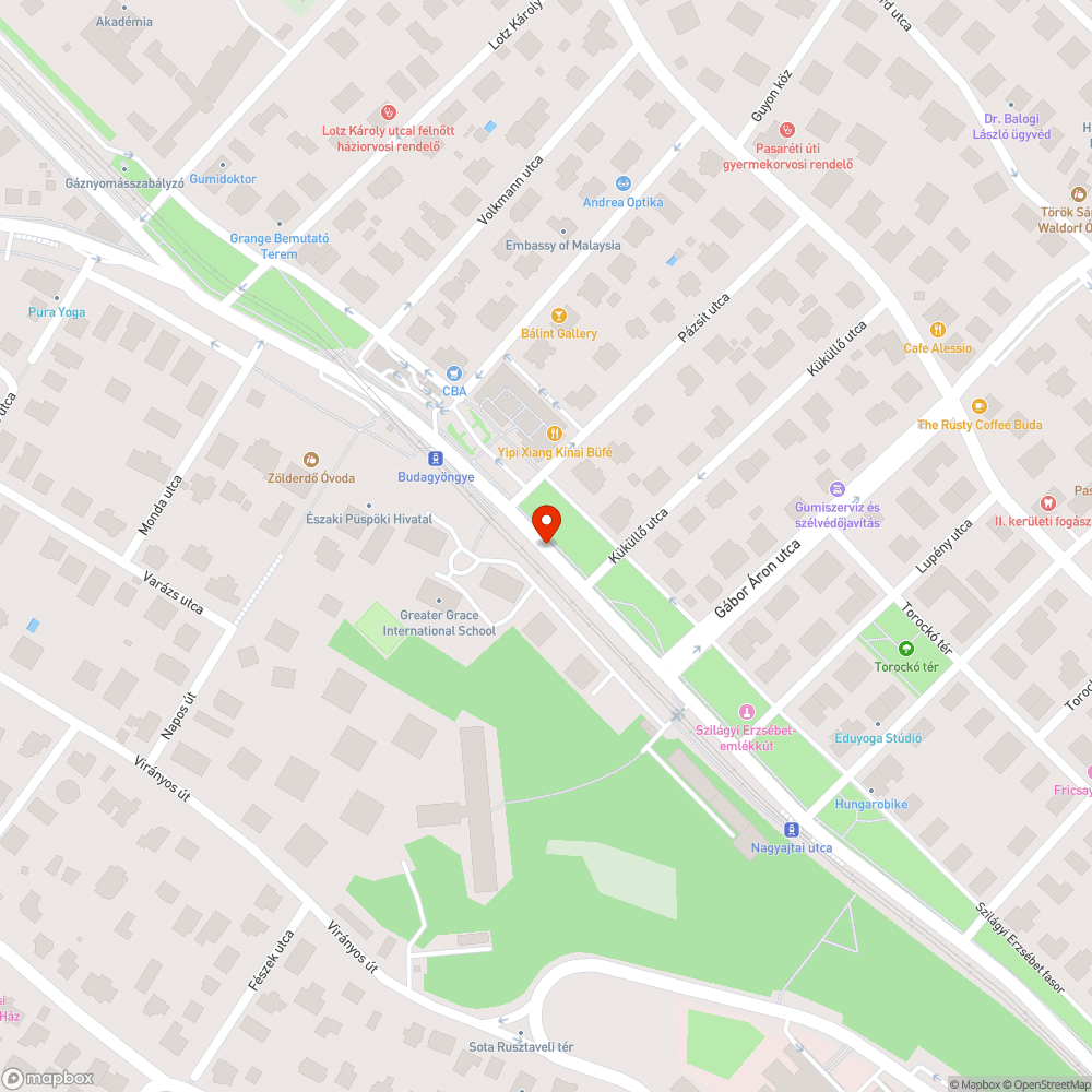 Szilágyi Erzsébet fasor kátyú(k) bejelentés helye