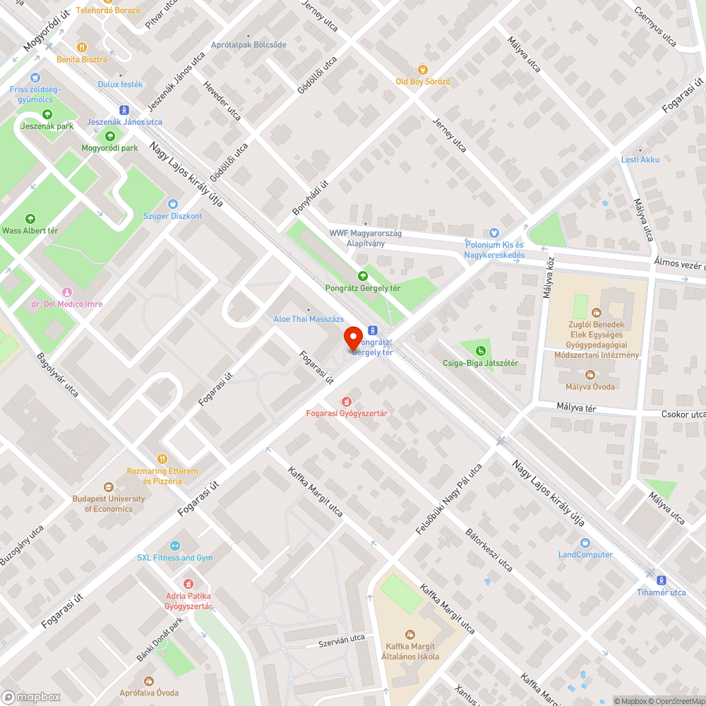 Busz megálló bejelentés helye